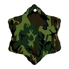 Military Camouflage Pattern Snowflake Ornament (two Sides) by Simbadda