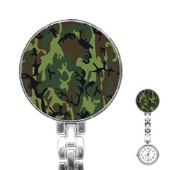 Military Camouflage Pattern Stainless Steel Nurses Watch by Simbadda