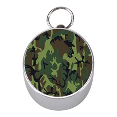 Military Camouflage Pattern Mini Silver Compasses