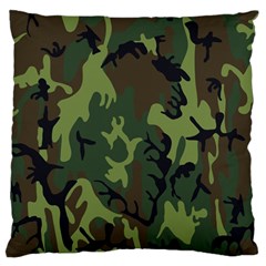 Military Camouflage Pattern Standard Flano Cushion Case (two Sides) by Simbadda