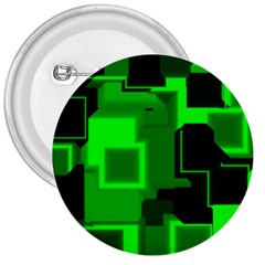 Green Cyber Glow Pattern 3  Buttons by Simbadda