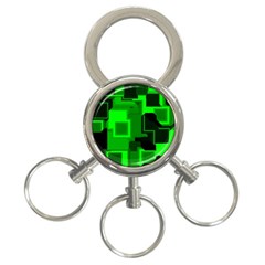 Green Cyber Glow Pattern 3-ring Key Chains by Simbadda