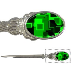 Green Cyber Glow Pattern Letter Openers by Simbadda