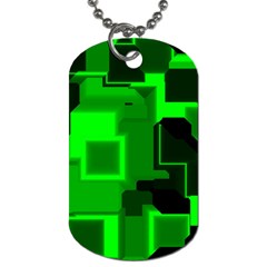 Green Cyber Glow Pattern Dog Tag (two Sides) by Simbadda