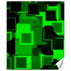 Green Cyber Glow Pattern Canvas 8  X 10  by Simbadda