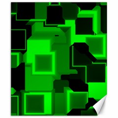 Green Cyber Glow Pattern Canvas 20  X 24   by Simbadda