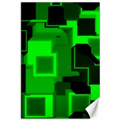 Green Cyber Glow Pattern Canvas 20  X 30   by Simbadda