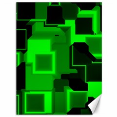 Green Cyber Glow Pattern Canvas 36  X 48   by Simbadda