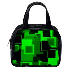 Green Cyber Glow Pattern Classic Handbags (one Side) by Simbadda