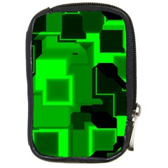 Green Cyber Glow Pattern Compact Camera Cases by Simbadda