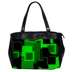 Green Cyber Glow Pattern Office Handbags by Simbadda