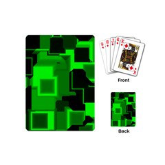 Green Cyber Glow Pattern Playing Cards (mini) 