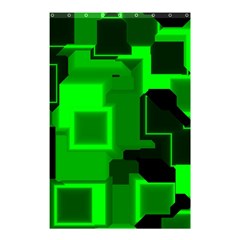 Green Cyber Glow Pattern Shower Curtain 48  X 72  (small)  by Simbadda