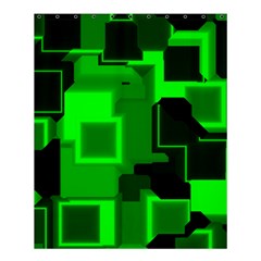 Green Cyber Glow Pattern Shower Curtain 60  X 72  (medium)  by Simbadda