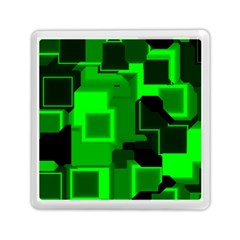 Green Cyber Glow Pattern Memory Card Reader (square)  by Simbadda