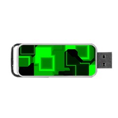 Green Cyber Glow Pattern Portable Usb Flash (one Side)