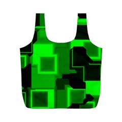 Green Cyber Glow Pattern Full Print Recycle Bags (m)  by Simbadda