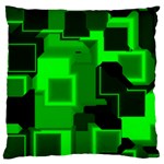 Green Cyber Glow Pattern Large Flano Cushion Case (One Side) Front