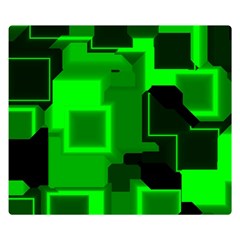 Green Cyber Glow Pattern Double Sided Flano Blanket (small)  by Simbadda