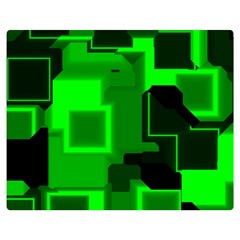 Green Cyber Glow Pattern Double Sided Flano Blanket (medium)  by Simbadda