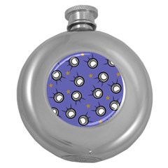 Rockets In The Blue Sky Surrounded Round Hip Flask (5 Oz) by Simbadda