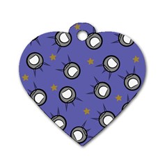 Rockets In The Blue Sky Surrounded Dog Tag Heart (two Sides) by Simbadda