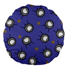 Rockets In The Blue Sky Surrounded Large 18  Premium Round Cushions by Simbadda