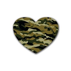 Military Vector Pattern Texture Rubber Coaster (heart) 