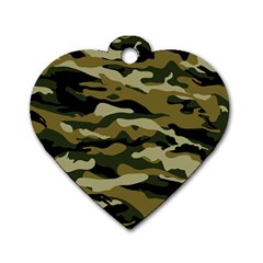 Military Vector Pattern Texture Dog Tag Heart (two Sides) by Simbadda