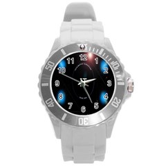 This Is An It Logo Round Plastic Sport Watch (l) by Simbadda