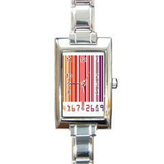 Colorful Gradient Barcode Rectangle Italian Charm Watch