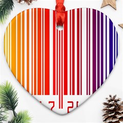 Colorful Gradient Barcode Ornament (heart)