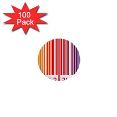 Colorful Gradient Barcode 1  Mini Buttons (100 Pack)  by Simbadda