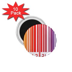 Colorful Gradient Barcode 1 75  Magnets (10 Pack)  by Simbadda