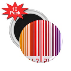 Colorful Gradient Barcode 2 25  Magnets (10 Pack)  by Simbadda