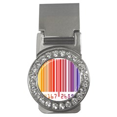 Colorful Gradient Barcode Money Clips (cz)  by Simbadda