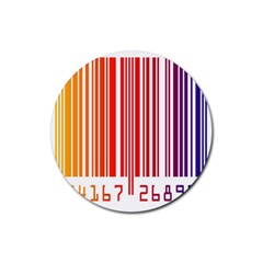 Colorful Gradient Barcode Rubber Round Coaster (4 Pack)  by Simbadda