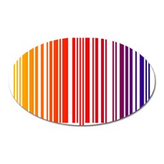 Colorful Gradient Barcode Oval Magnet by Simbadda