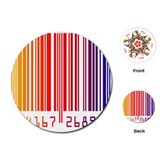 Colorful Gradient Barcode Playing Cards (round) 