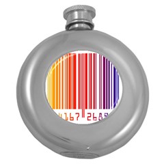 Colorful Gradient Barcode Round Hip Flask (5 Oz) by Simbadda