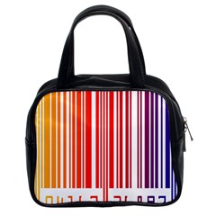 Colorful Gradient Barcode Classic Handbags (2 Sides) by Simbadda