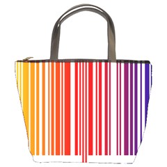 Colorful Gradient Barcode Bucket Bags by Simbadda