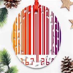 Colorful Gradient Barcode Ornament (oval Filigree) by Simbadda