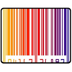 Colorful Gradient Barcode Double Sided Fleece Blanket (medium) 