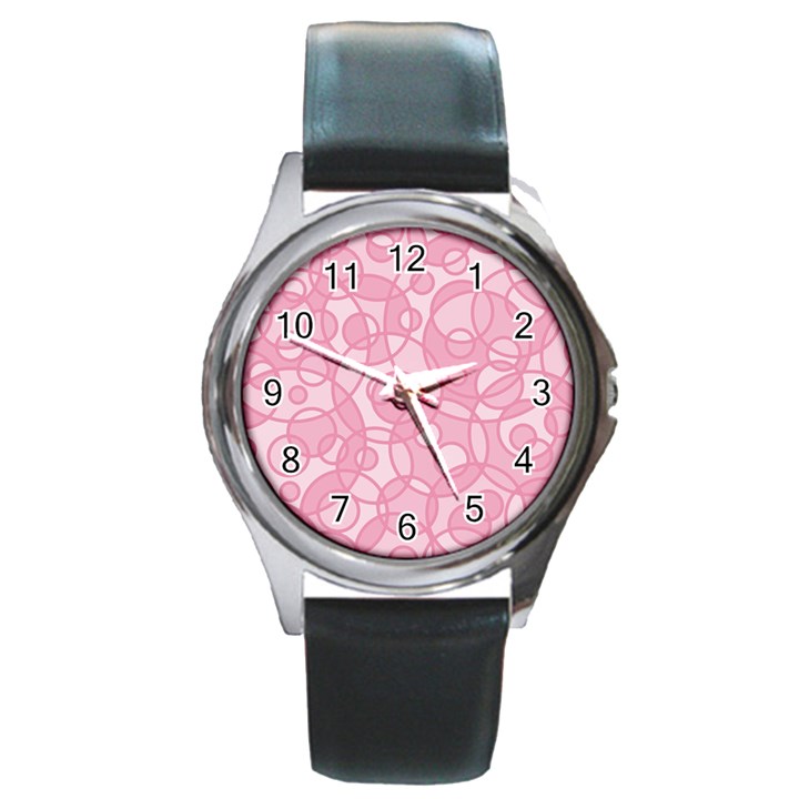 Pattern Round Metal Watch