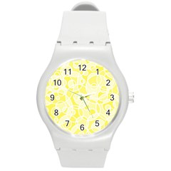 Pattern Round Plastic Sport Watch (m) by Valentinaart