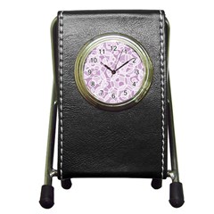 Pattern Pen Holder Desk Clocks