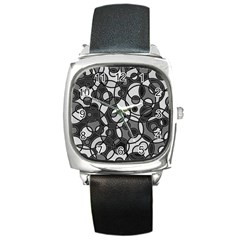 Pattern Square Metal Watch