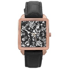 Pattern Rose Gold Leather Watch  by Valentinaart