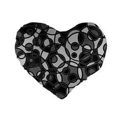 Pattern Standard 16  Premium Flano Heart Shape Cushions